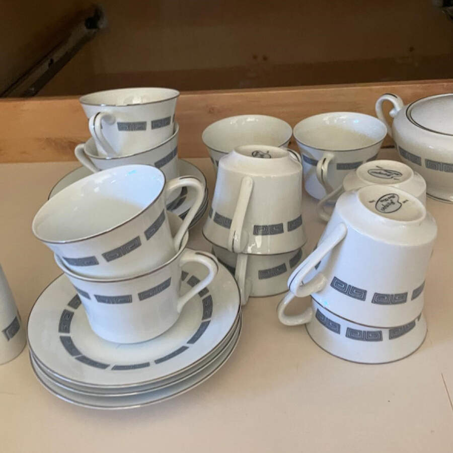 Pompei Flat Cup & Saucer Set by Fine China of Japan-1