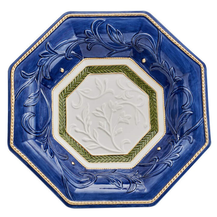 Telluride Santa-Blue 15" Large Salad Serving Bowl by Fitz and Floyd-1