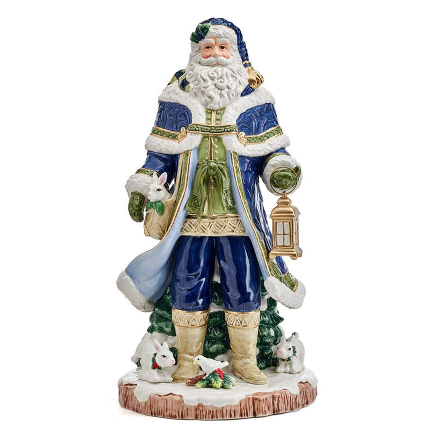 Telluride Santa-Blue Figurine by Fitz and Floyd-1