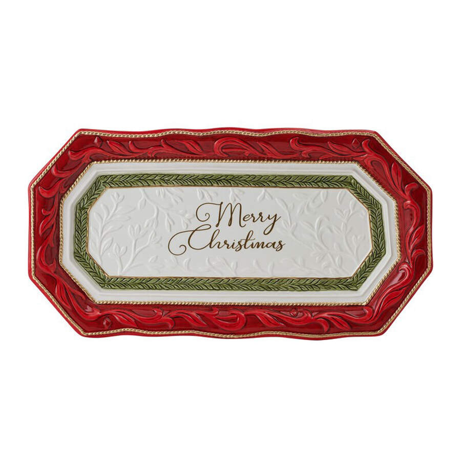 Telluride Santa-Red Bread Tray by Fitz and Floyd-1