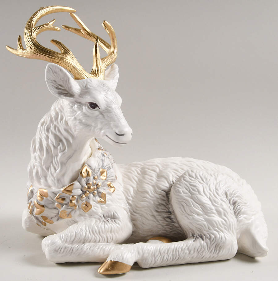 Figurines & Centerpieces Resting Deer Figurine by Fitz & Floyd-1