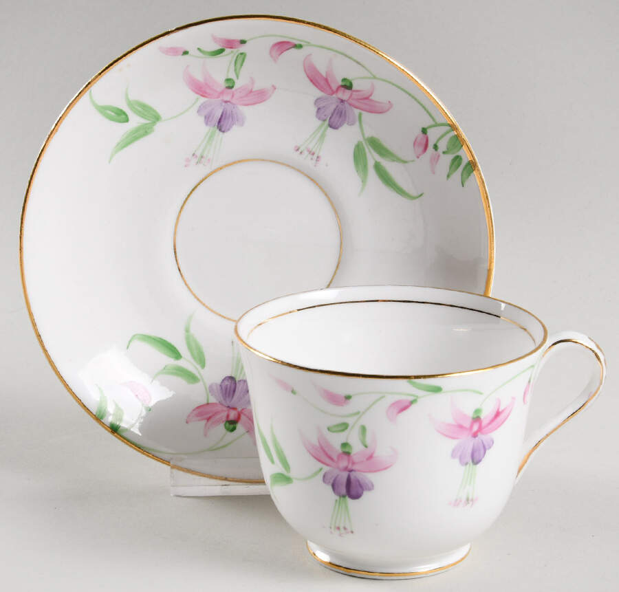 176 Footed Cup & Saucer Set by Thomas Forester & Sons-1