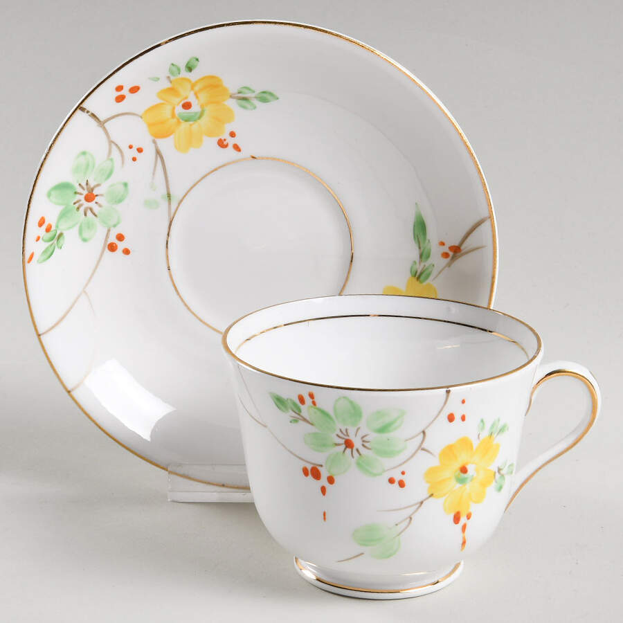 11c Footed Cup & Saucer Set by Thomas Forester & Sons-1