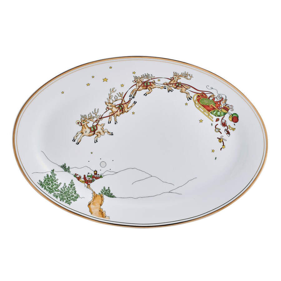 St Nicholas 14" Oval Serving Platter by Fitz and Floyd-1