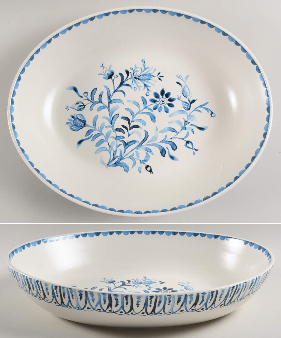 Sicily Blue 14" Oval Serving Bowl by Fitz & Floyd-1