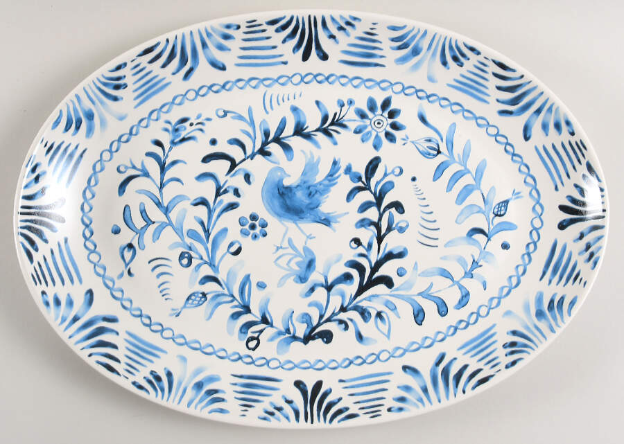 Sicily Blue 16" Oval Serving Platter by Fitz & Floyd-1