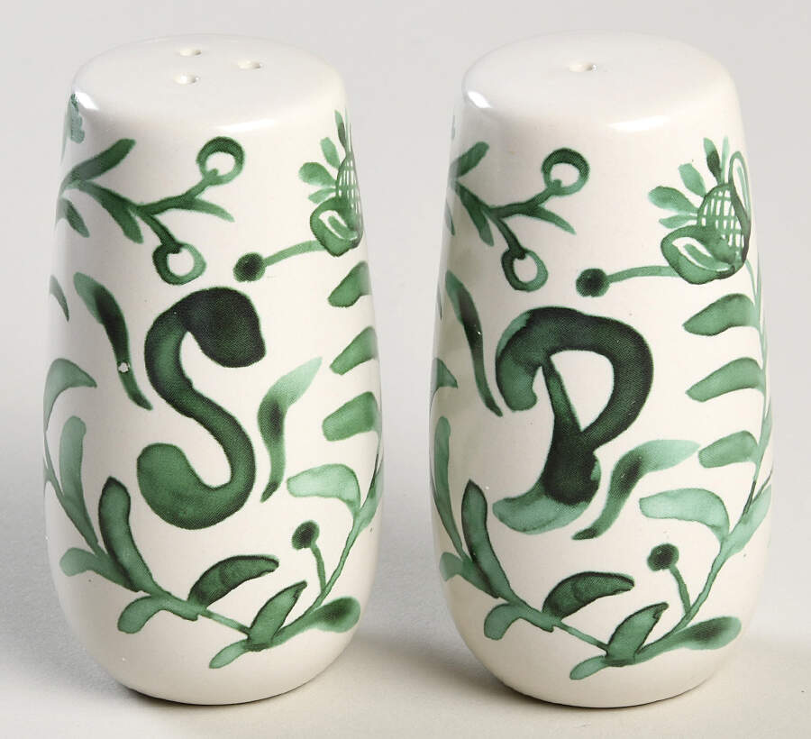 Sicily Green Salt & Pepper Set by Fitz & Floyd-1