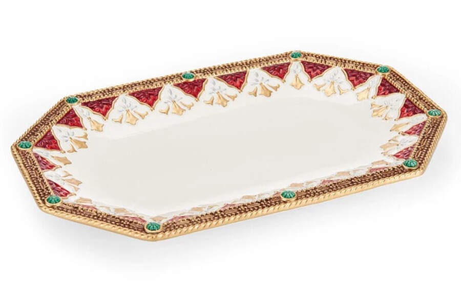 Noel Holiday 13" Octagonal Serving Platter by Fitz and Floyd-1