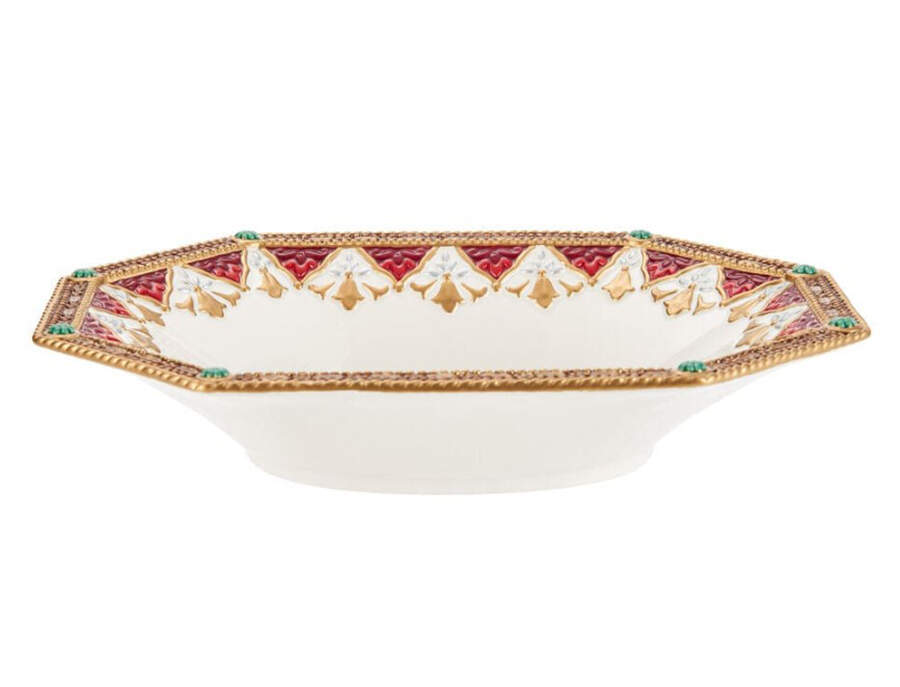 Noel Holiday 11" Octagonal Serving Bowl by Fitz and Floyd-1