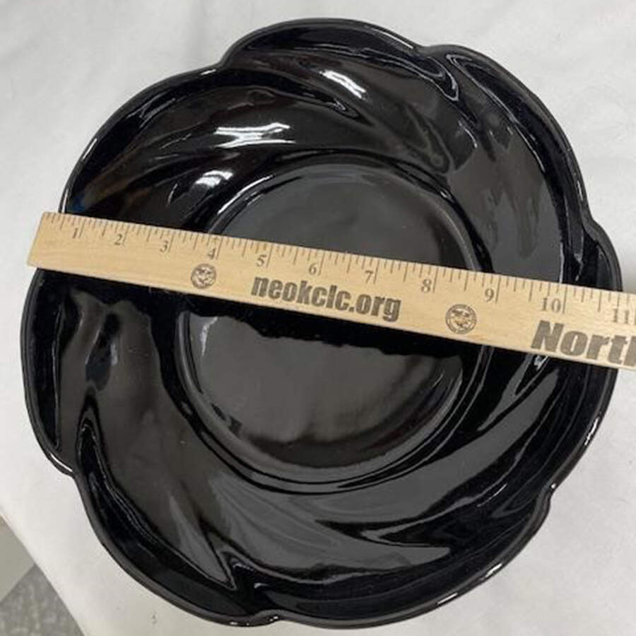 Plainsman Onyx Black 10" Large Salad Serving Bowl by Frankoma-1