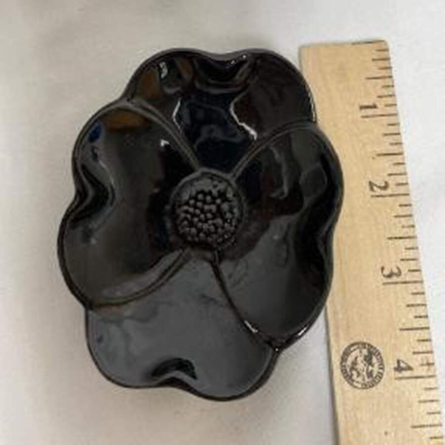 Plainsman Onyx Black 3" Ashtray by Frankoma-1