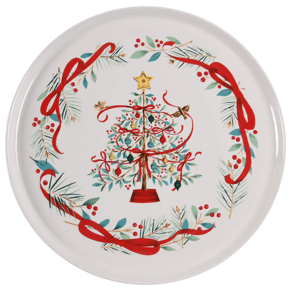 Fiesta Holly Berry Christmas Tree 12" Chop Plate (Round Platter) by Fiesta Tableware Company-1