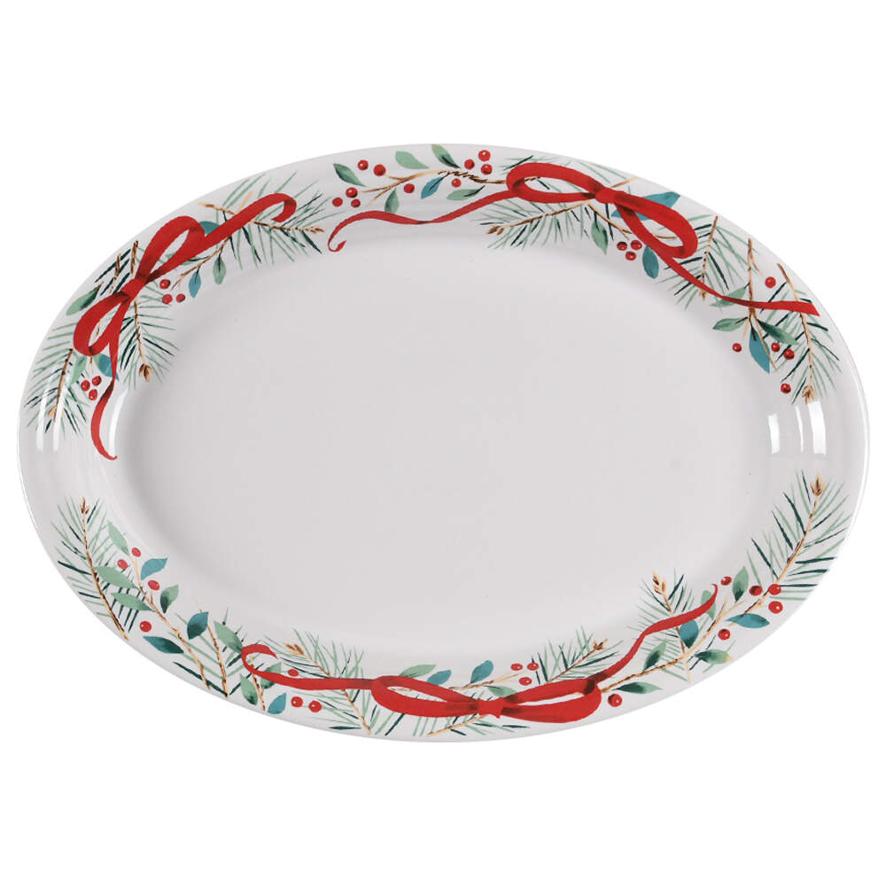 Fiesta Holly Berry Christmas Garland 13" Oval Serving Platter by Fiesta Tableware Company-1