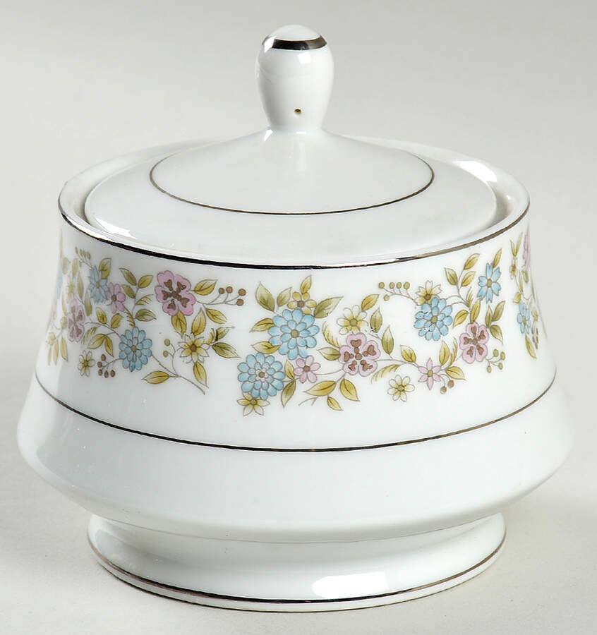 Doris Sugar Bowl & Lid by Fine China of Japan-1