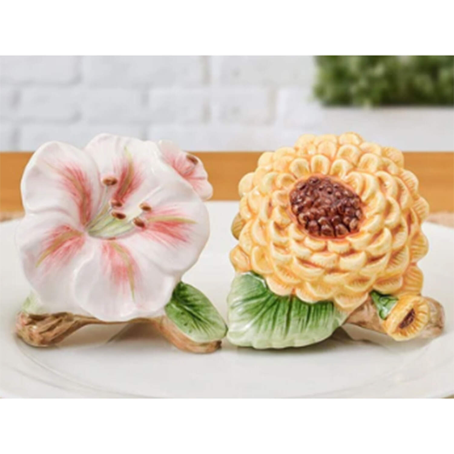 Provence Sunflower Figural Salt & Pepper Set by Fitz and Floyd-1