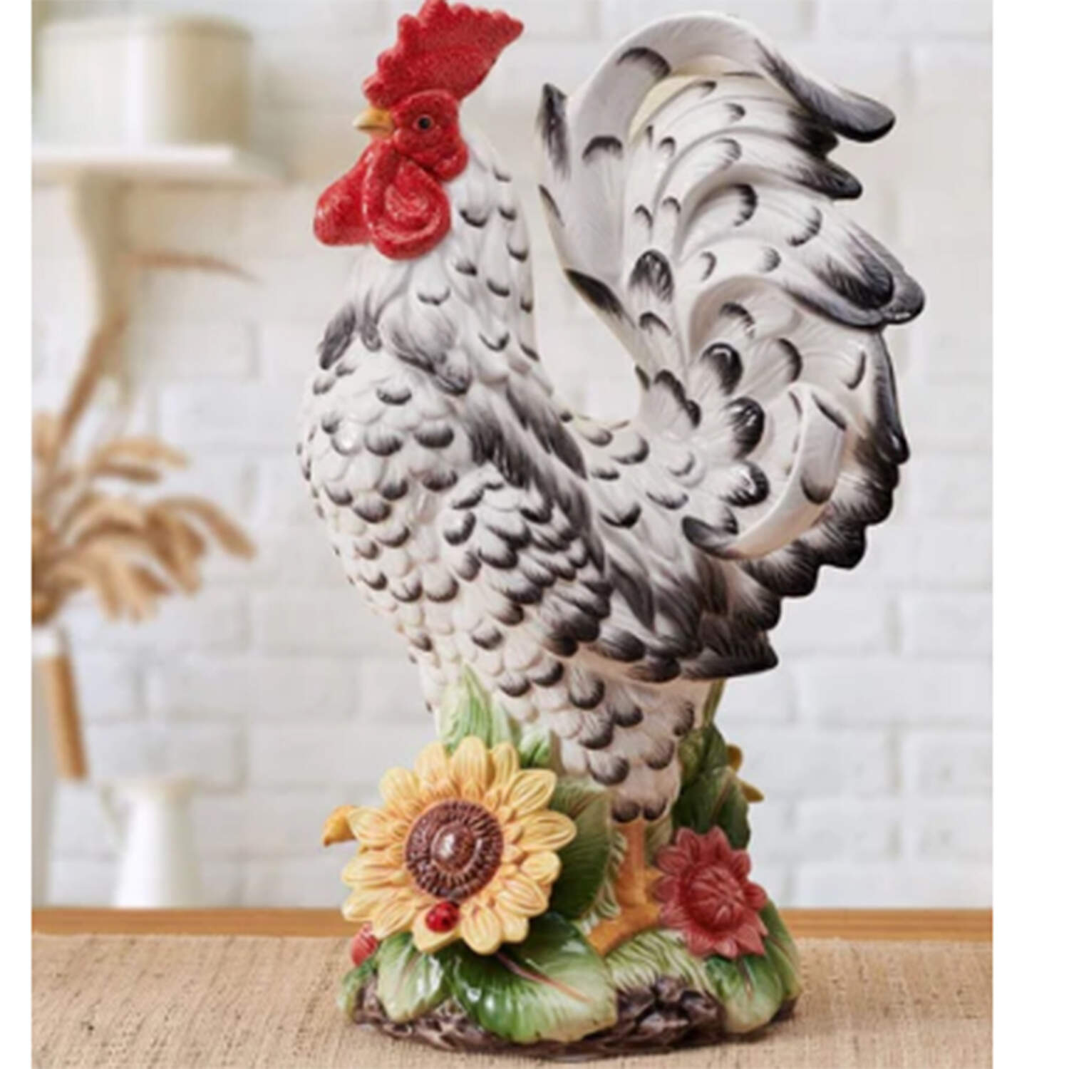Provence Sunflower Rooster Figurine by Fitz and Floyd-1