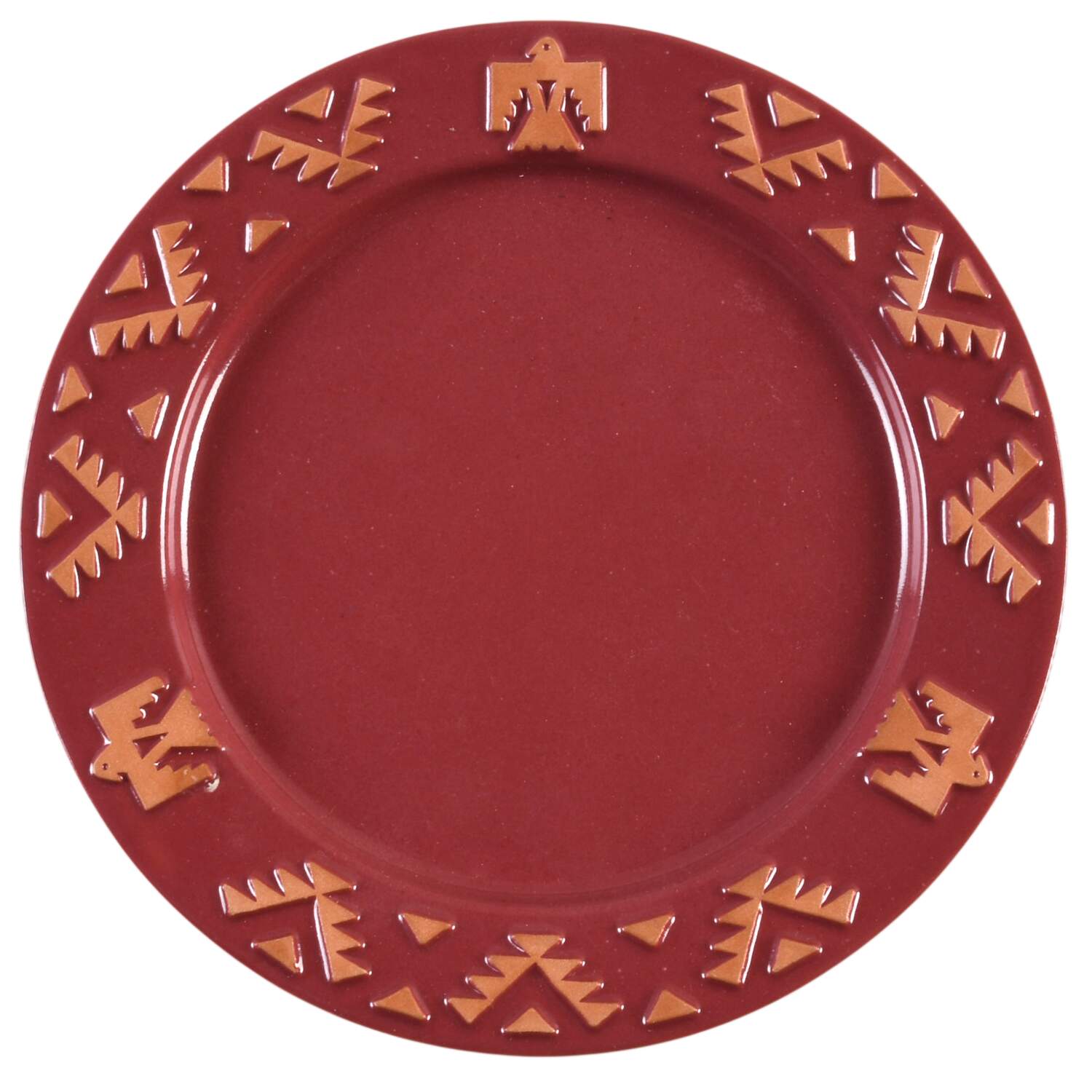 Native American-Maroon Salad Plate by Frankoma-1