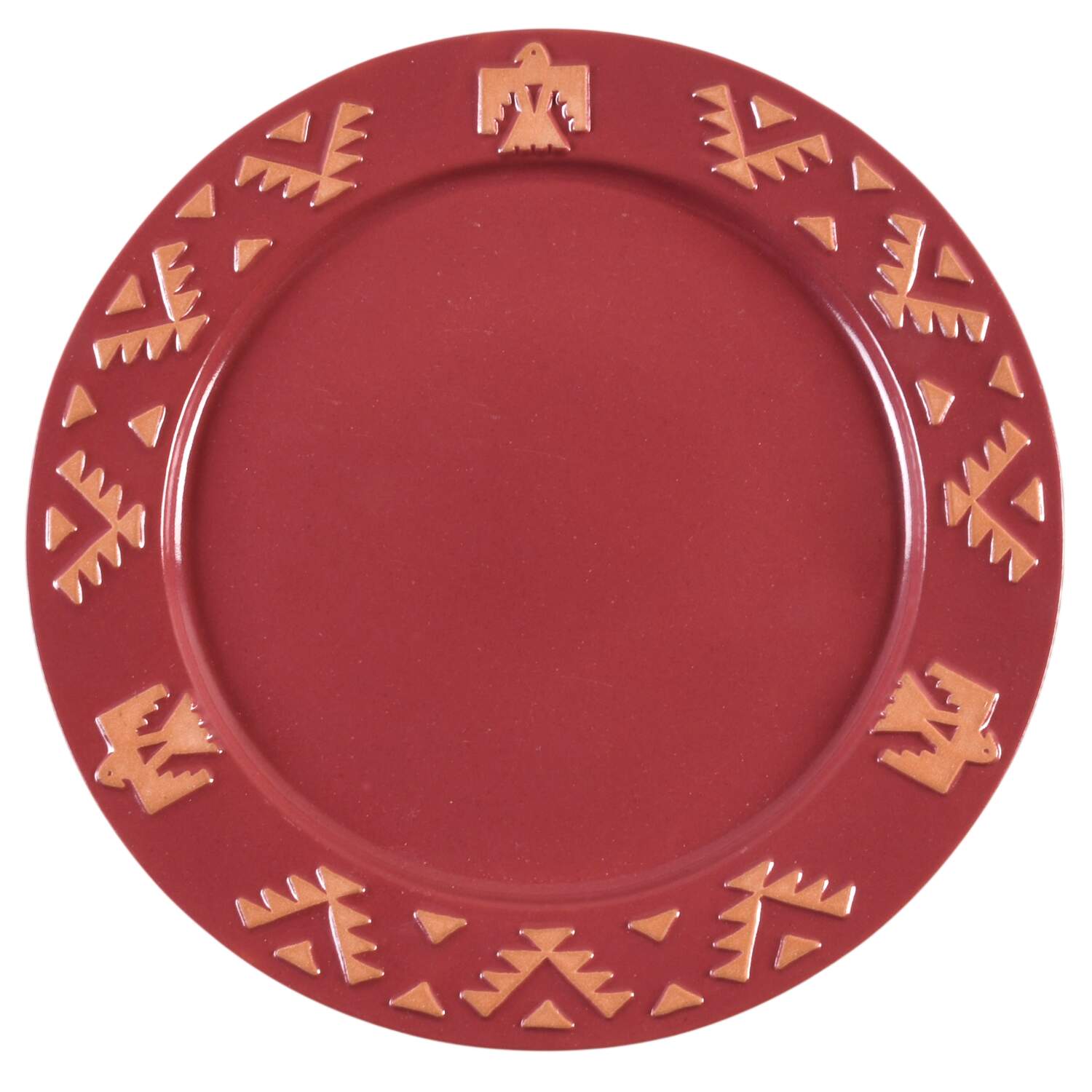 Native American-Maroon Dinner Plate by Frankoma-1