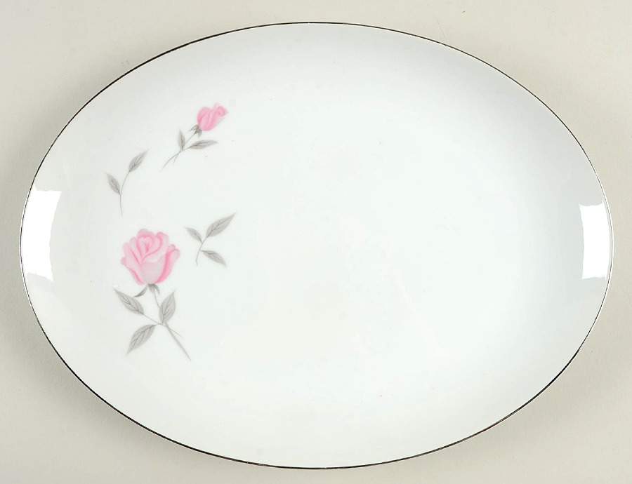 Argent Rose 12" Oval Serving Platter by Gambles Import-1