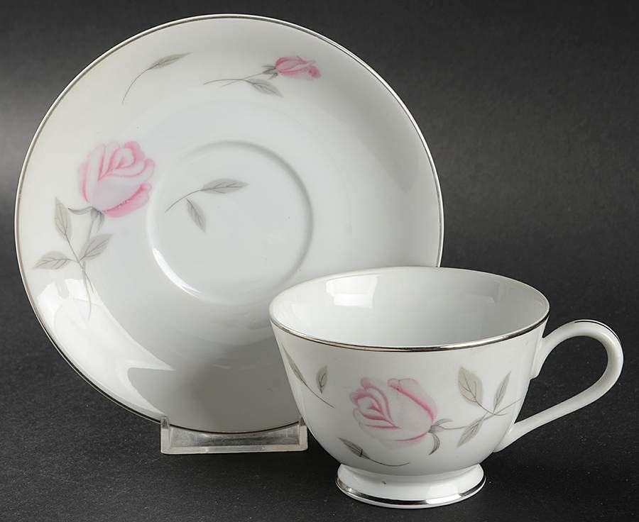 Argent Rose Footed Cup & Saucer Set by Gambles Import-1