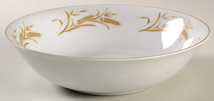 Golden Wheat (Gold Trim) 9" Round Vegetable Bowl by Gambles Import-1