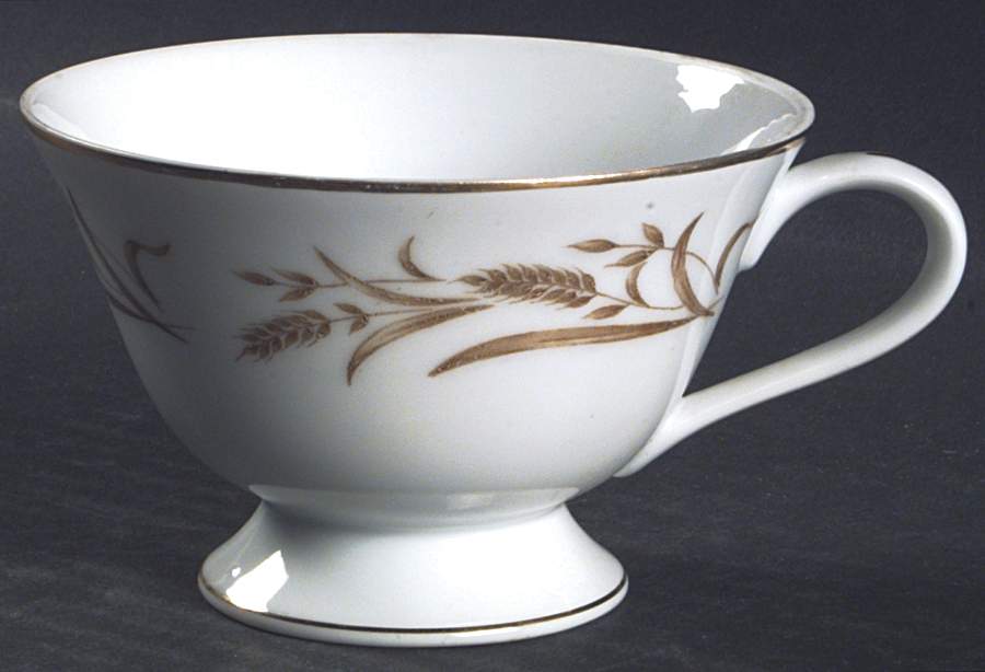 Golden Wheat (Gold Trim) Footed Cup by Gambles Import-1
