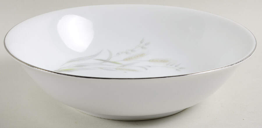 Golden Wheat (Platinum Trim) 9" Round Vegetable Bowl by Gambles Import-1