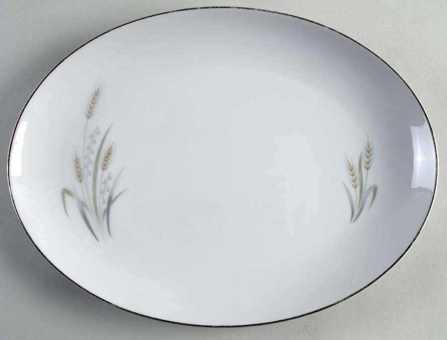 Wintry Wheat 12" Oval Serving Platter by Gambles Import-1