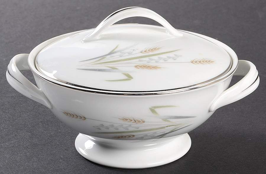 Wintry Wheat Sugar Bowl & Lid by Gambles Import-1