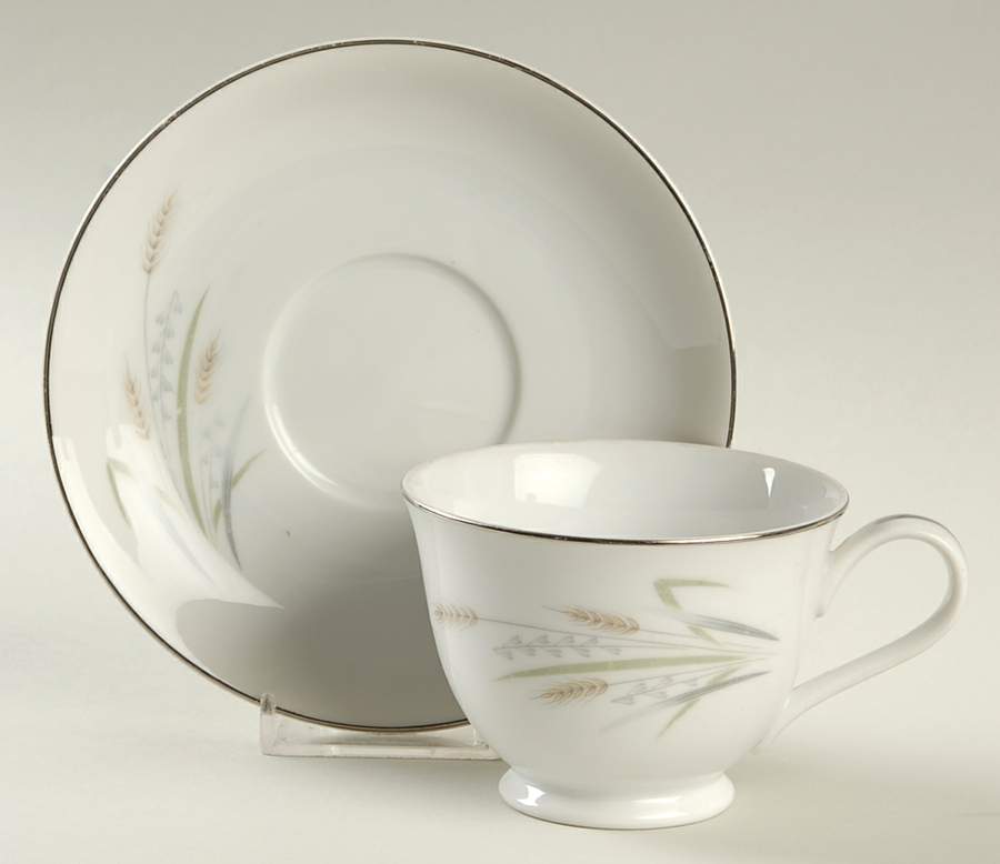 Wintry Wheat Footed Cup & Saucer Set by Gambles Import-1