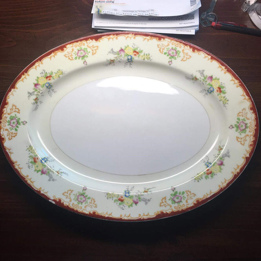 GAR3 14" Oval Serving Platter by Garden (Japan)-1