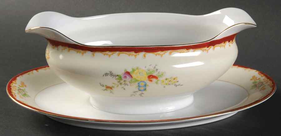 GAR3 Gravy Boat with Attached Underplate by Garden (Japan)-1