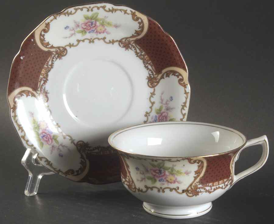 GCA3 Footed Cup & Saucer Set by Gold Castle-1