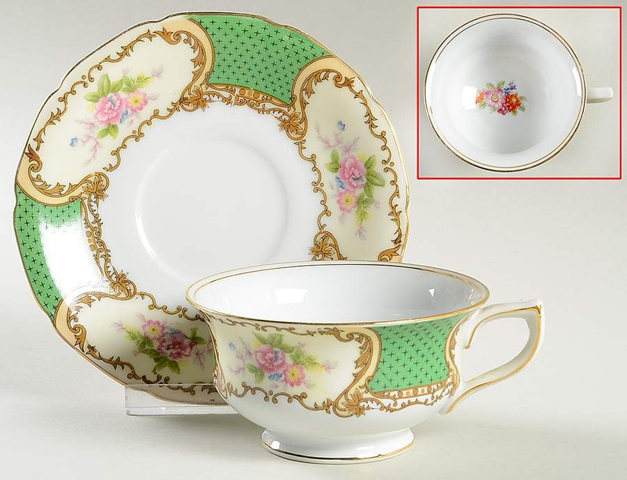 GCA4 Footed Cup & Saucer Set by Gold Castle-1