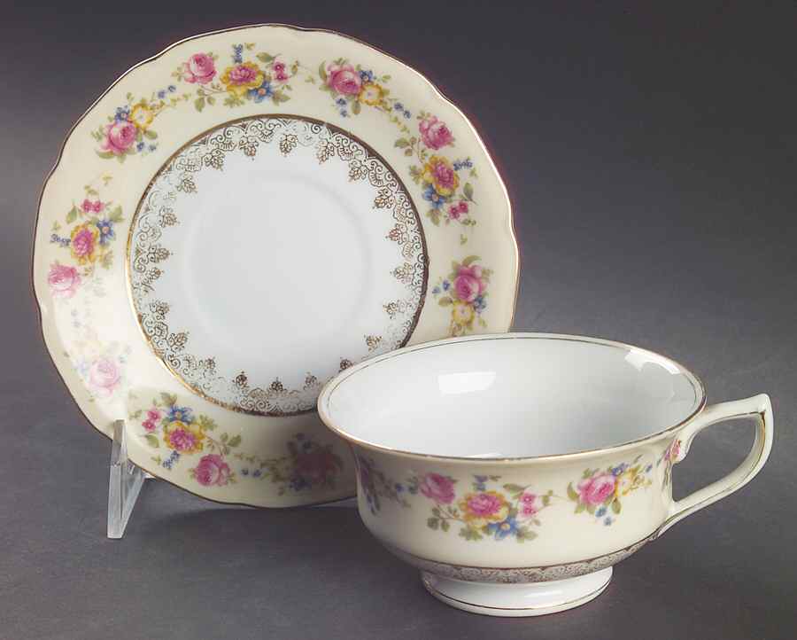 Hostess Footed Cup & Saucer Set by Gold Castle-1