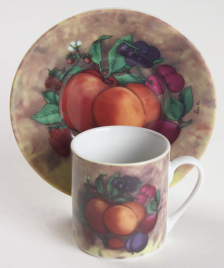 Still Life Flat Demitasse Cup & Saucer Set by Godinger-1