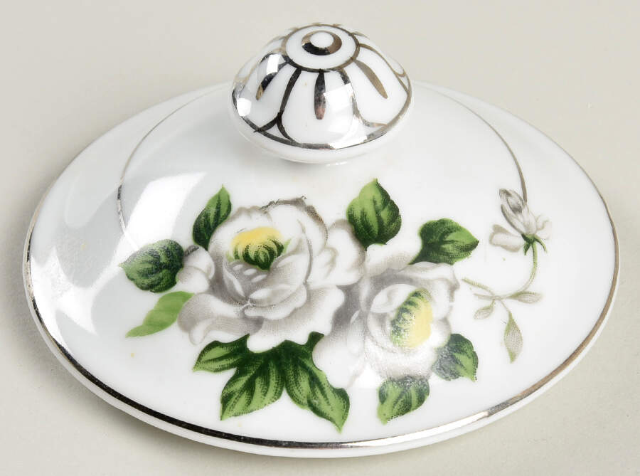 White Rose Lid for Sugar Bowl by Gold Coast-1