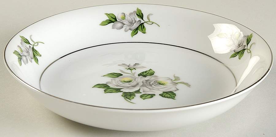 White Rose Coupe Soup Bowl by Gold Coast-1
