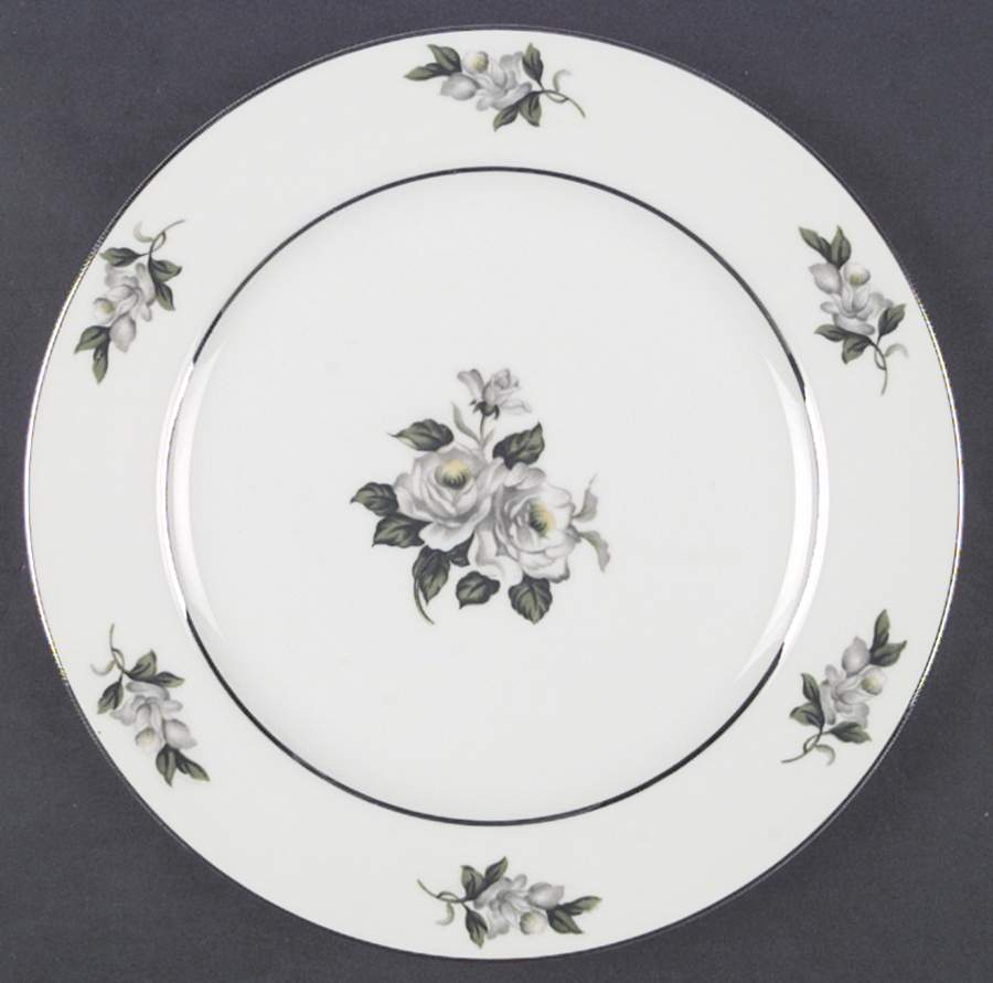 White Rose Dinner Plate by Gold Coast-1