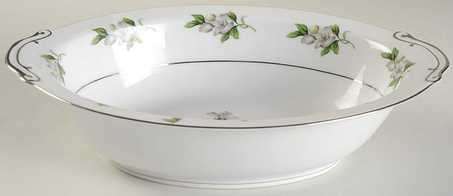 White Rose 10" Oval Vegetable Bowl by Gold Coast-1