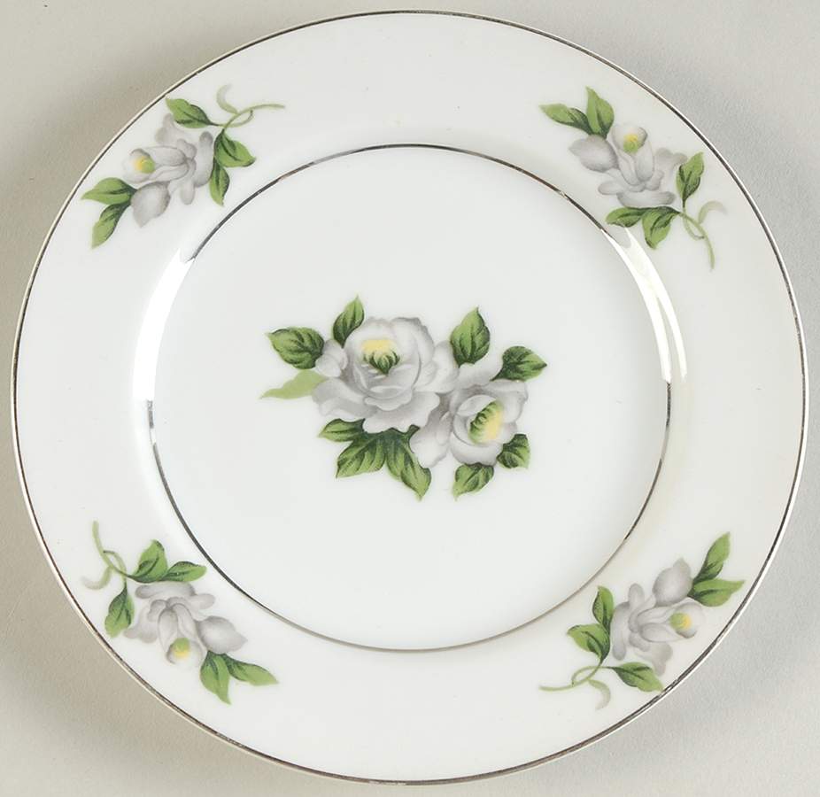 White Rose Bread & Butter Plate by Gold Coast-1
