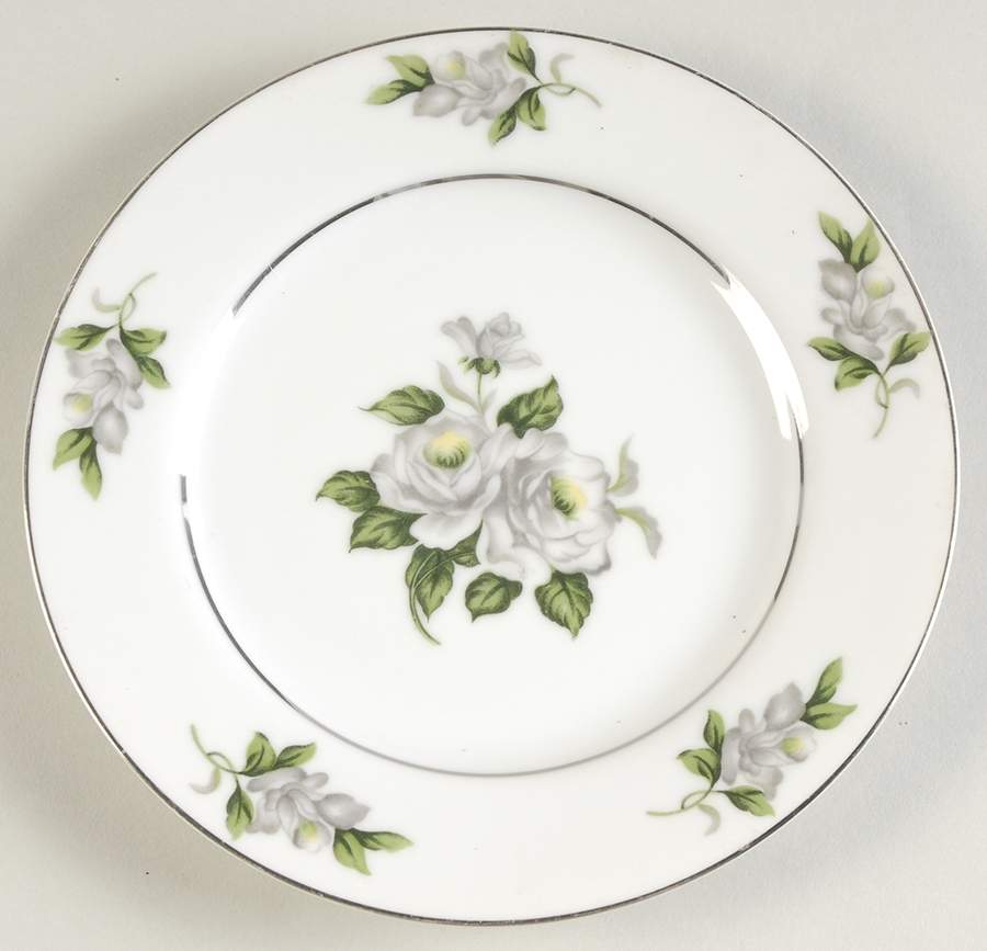 White Rose Salad Plate by Gold Coast-1