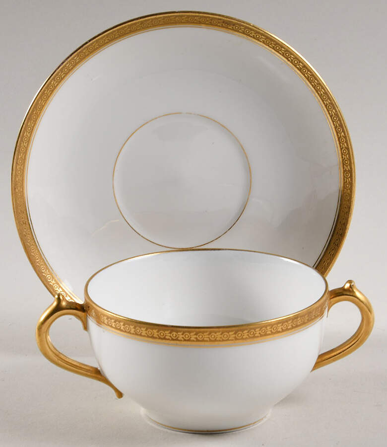 GDA40 Flat Bouillon Cup & Saucer by Gerard, Dufraisseix & Abbot-1