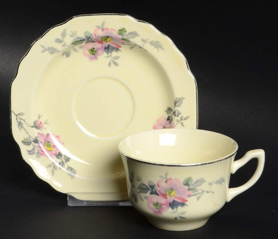 Blossoms Flat Cup & Saucer Set by WS George-1
