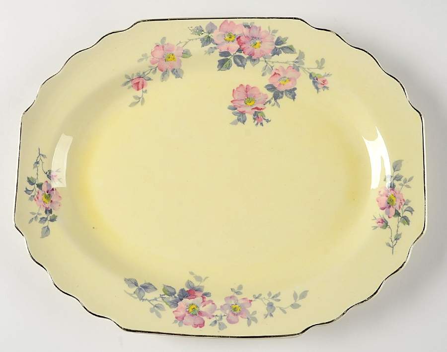 Blossoms 13" Oval Serving Platter by WS George-1