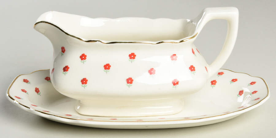 Blushing Rose Dalrymple (Lido) Gravy Boat & Underplate/Relish by WS George-1