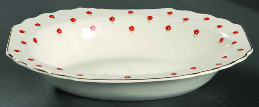 Blushing Rose Dalrymple (Lido) 9" Oval Vegetable Bowl by WS George-1