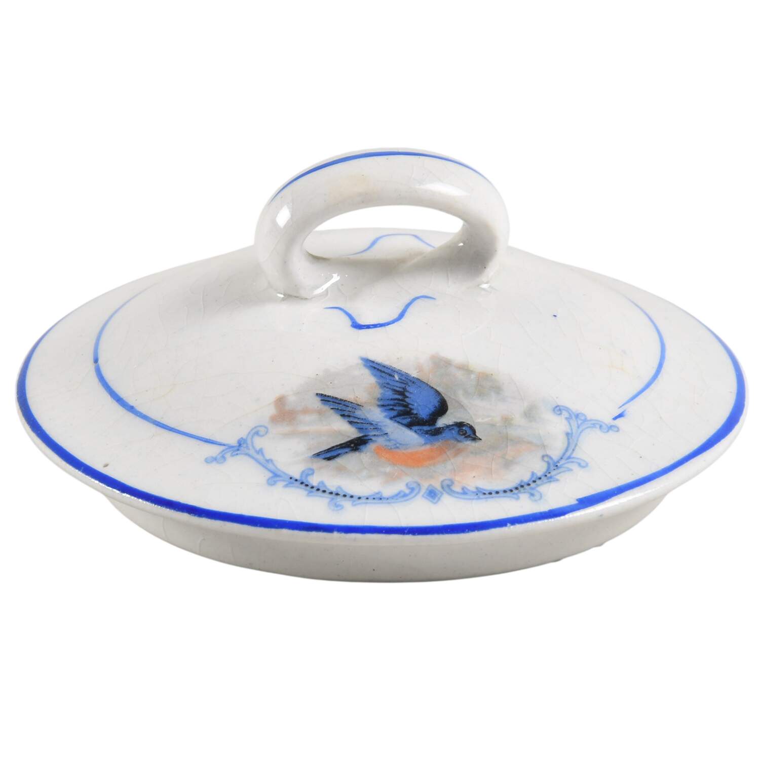 Bluebird Lid for Sugar Bowl by WS George-1