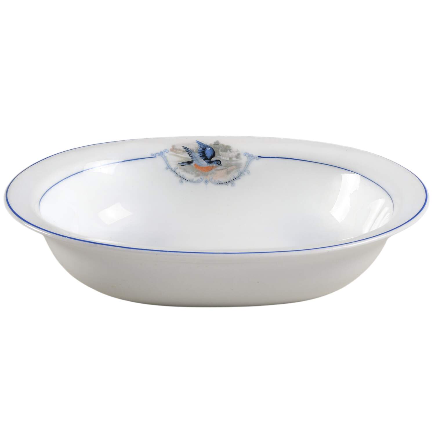 Bluebird 9" Oval Vegetable Bowl by WS George-1