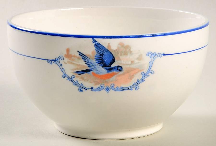 Bluebird Cranberry Bowl by WS George-1